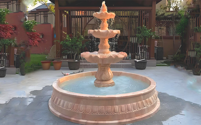 大理石層層噴泉——水韻天成，演繹自然與藝術(shù)的交響曲