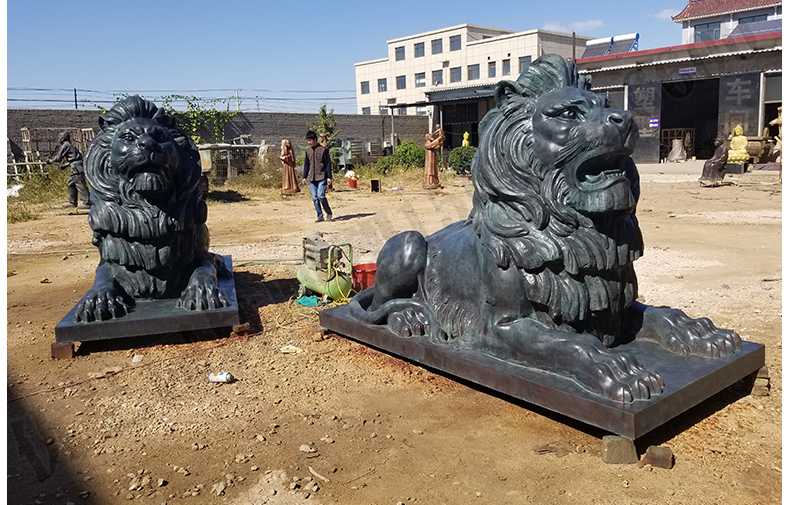 銅雕塑廠家，歐式銅獅子，匯豐銀行銅獅子