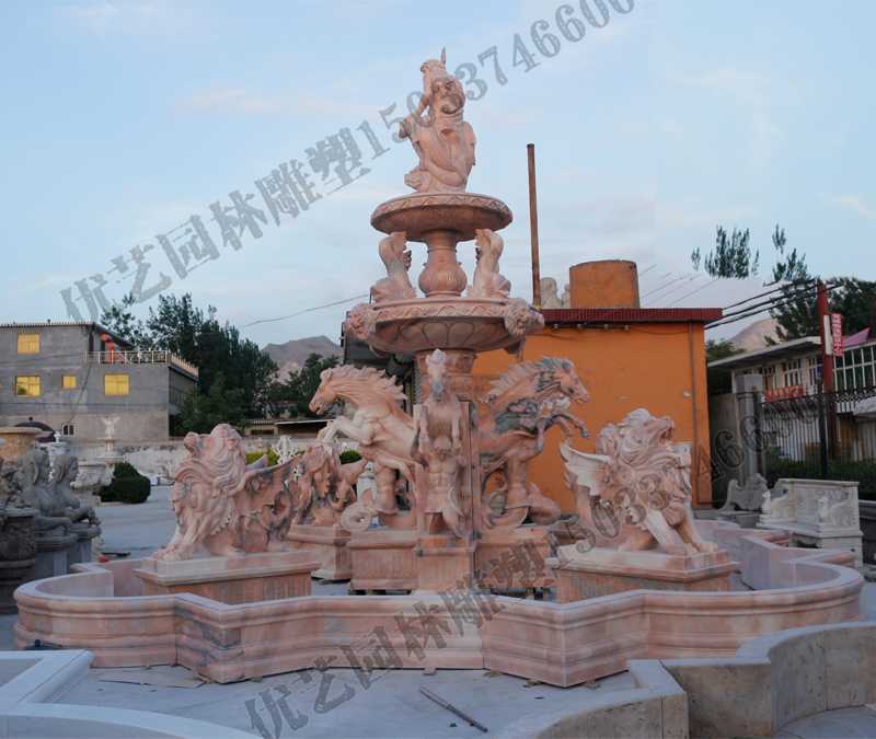 大理石景觀噴泉，歐式大型噴泉，石雕噴泉廠家